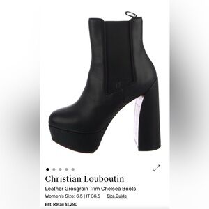 Christian Louboutin Black Platform Chelsea Boot with Chunky Heel